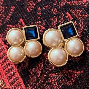 Vintage YSL Yves Saint Laurent Gripoix Pearl Earrings w/pierced Clip Back